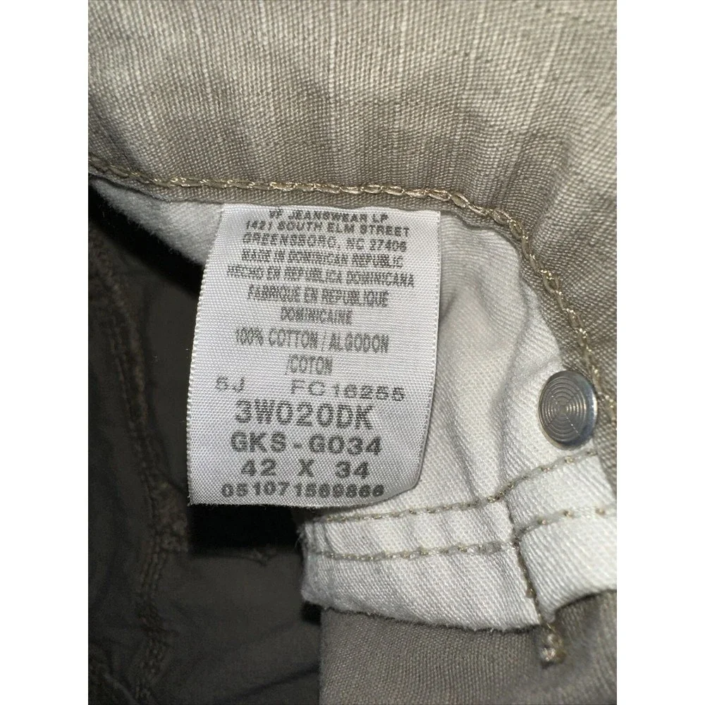 Mens wrangler riggs workwear pants Ripstop Carpenter 42x34 Khaki EUC